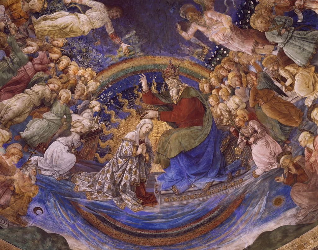 Filippo Lippi - Incoronazione della Vergine, particolare del ciclo della Vita della Vergine, Cattedrale di S. Maria Assunta, Spoleto